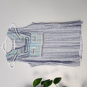 TRIBAL jeans v neck striped Aztec tunic top blouse top medium